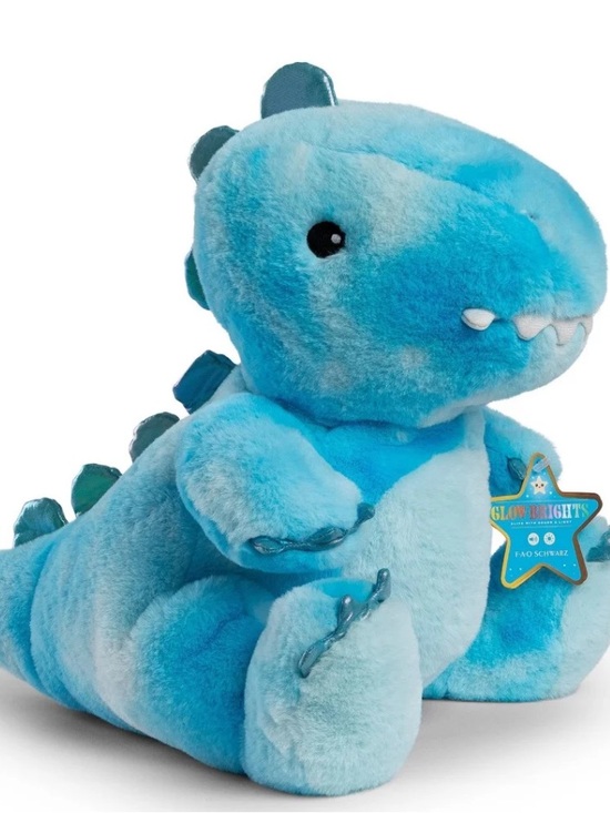 FAO Schwarz Other - FAO SCHWARZ Glow-Brights Blue Plush Dinosaur Plush Baby Decor Toy NWT